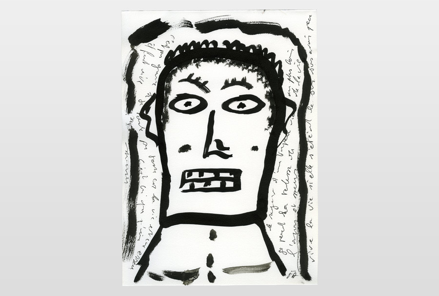 O.T (Porträt) Tinte auf Papier, anomym, Frankreich