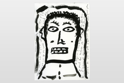 O.T (Porträt) Tinte auf Papier, anomym, Frankreich