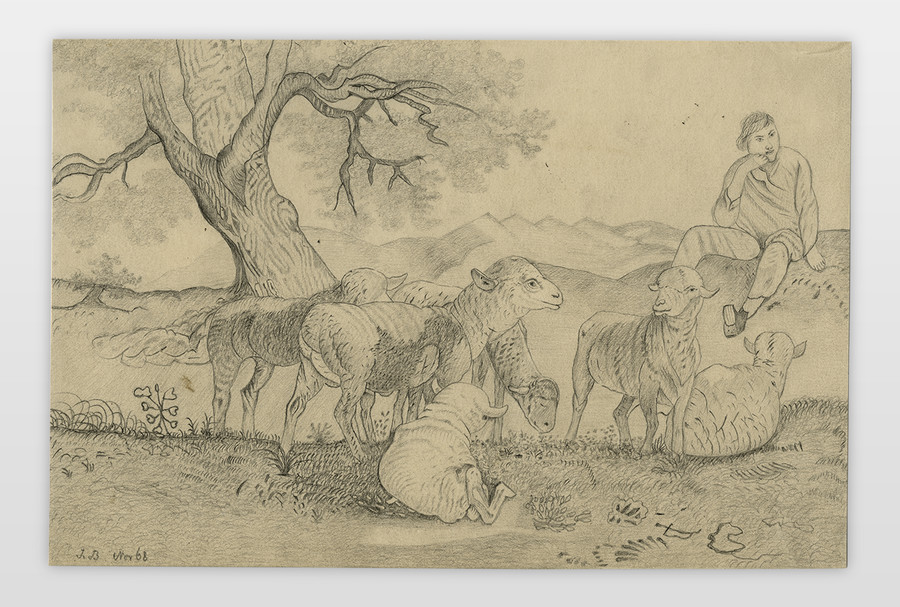 O.T. (Schafhirte, Südeuropa) Bleistift auf Papier, 1868