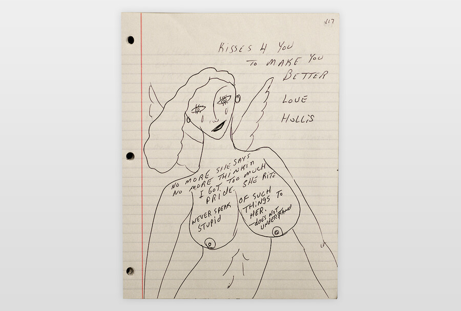 »Kisses H You...« Seite aus Skizzenbuch Marker auf Papier
