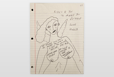 »Kisses H You...« Seite aus Skizzenbuch Marker auf Papier