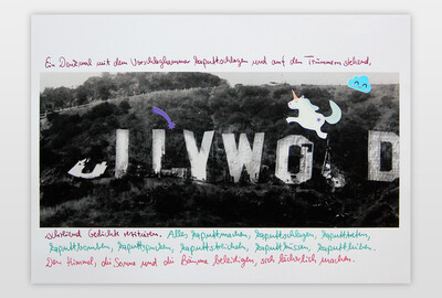 Ladenhüter, 2020 Collage, Farbstift auf Druck