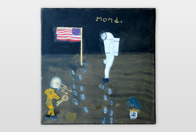 Hans Peter Müller, O.T. (Mond) Öl auf Leinwand