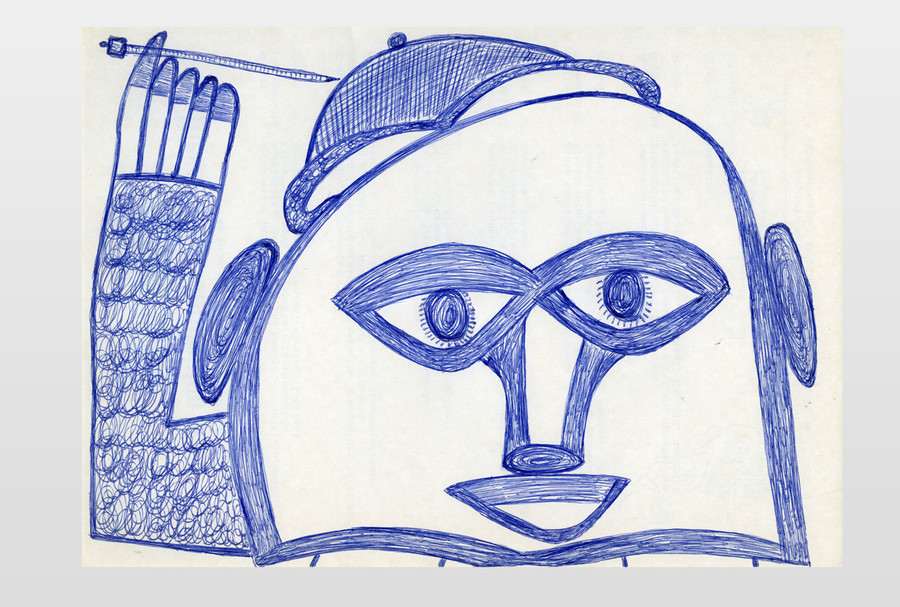 O.T (Gesicht) Kugelschreiber auf Papier