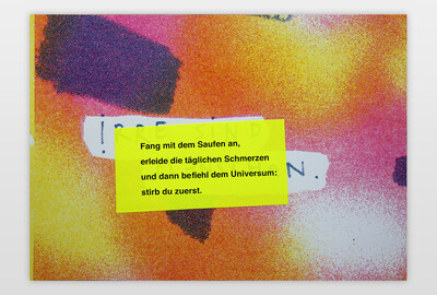 Ladenhüter, 2020 Aufkleber auf Farbdruck, Papier