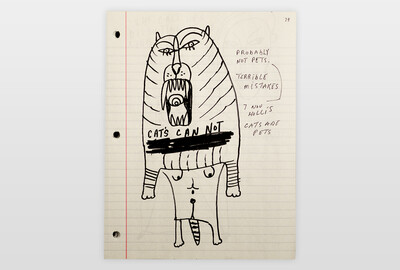 »Cats can not« Seite aus Skizzenbuch Marker auf Papier