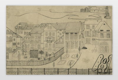 O.T. (Hofansicht) Bleistift auf Papier