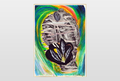 Madonnengeist Wasserfarbe und Farbkreide auf Papier, 1990