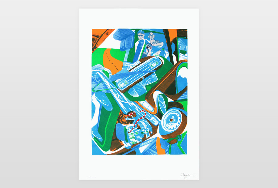 O.T. (Autounfall) Serigrafie auf Papier, 1971, Zustandsdruck