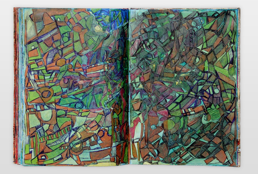 O.T. (Buch) Bleistift, Buntstift, Filzstift auf Papier 