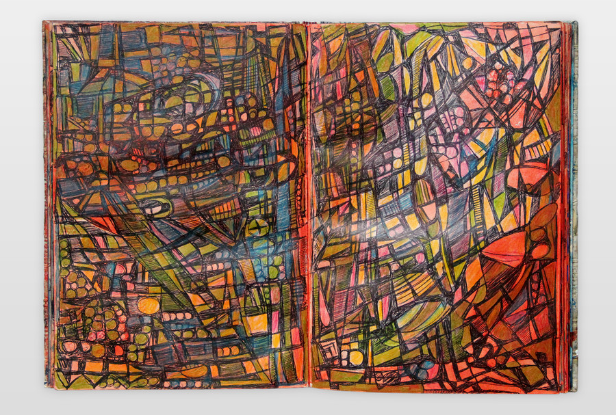 O.T. (Buch) Bleistift, Buntstift, Filzstift auf Papier 