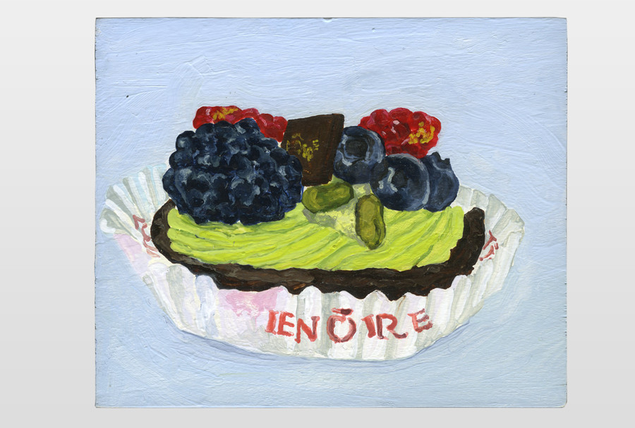 Petit Four Öl auf Holz, 10x12 cm
