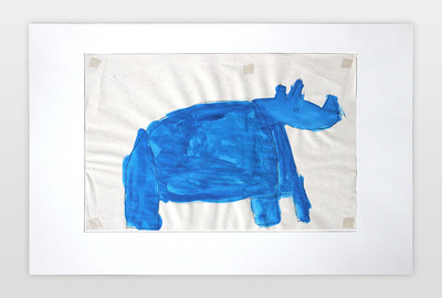 O.T. (Nashorn) Bleistift und Wasserfarbe auf Papier