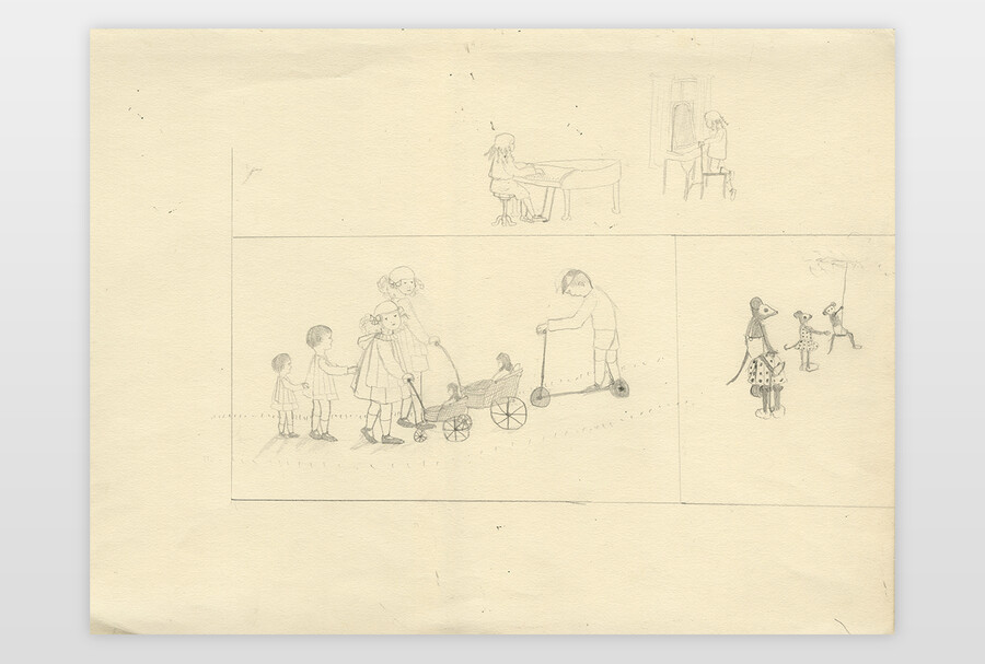O.T. (Skizzen mit Micky Mäusen) Bleistift auf Papier