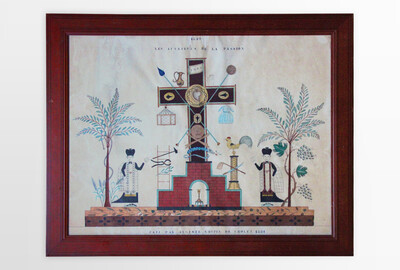 Auguste Chopin (Marterwerkzeuge Christi), Frankreich 1881 Tinte und diverse Wasserfarben auf Papier