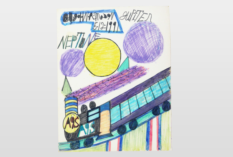 O.T (Zug) Marker auf Karton, 1991