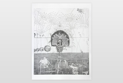 Hoch-Zeit und Feuerwerk Radierung, 1986