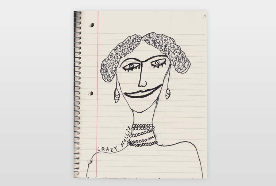 O.T (Frauenporträt) Seite aus Skizzenbuch Marker auf Papier