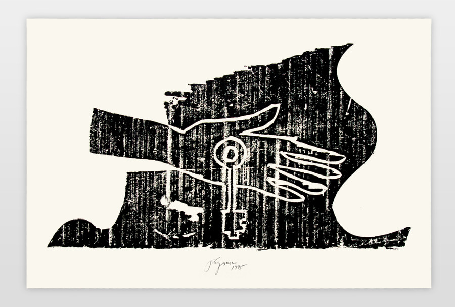 aus der Reihe »Der Schlüssel in Holz« Holzschnitt auf Papier, 1995