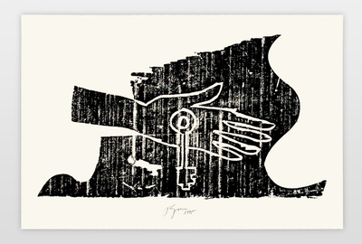 aus der Reihe »Der Schlüssel in Holz« Holzschnitt auf Papier, 1995