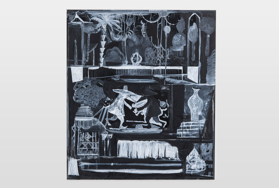 Spy vs Spy Acryl, Lack auf Holz, 100x85 cm, 2013