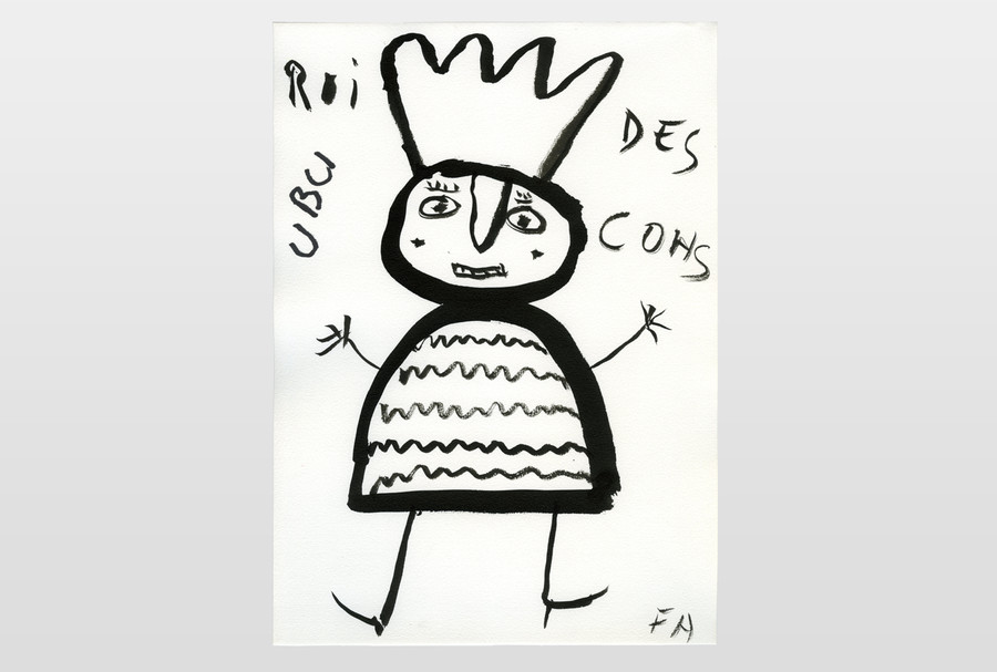 O.T (Roi Ubu des Cons) Tinte auf Papier, anomym, Frankreich