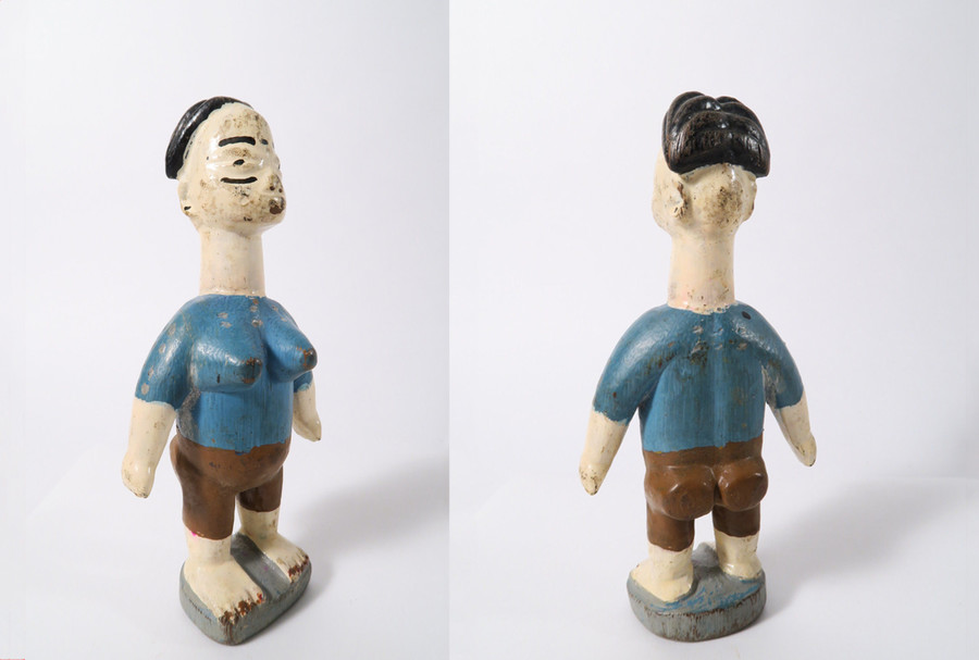 Zwillingsfiguren, Ewe, Ghana Holz, farbig gefasst