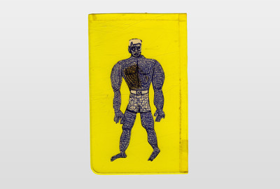 O.T (Mann) Collage, Kugelschreiber auf Papier