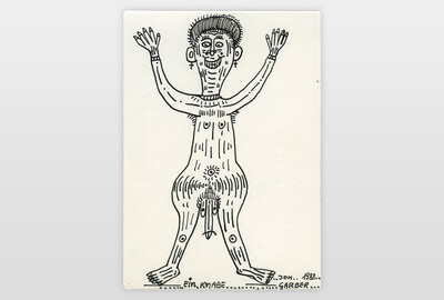 Ein Knabe, 1988 Tintenstift auf Karton