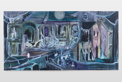 Dark Candy House  Öl auf Holz, 62 x 120 cm, 2011