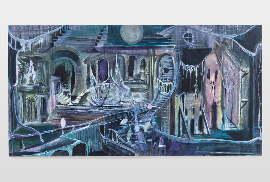 Dark Candy House  Öl auf Holz, 62 x 120 cm, 2011