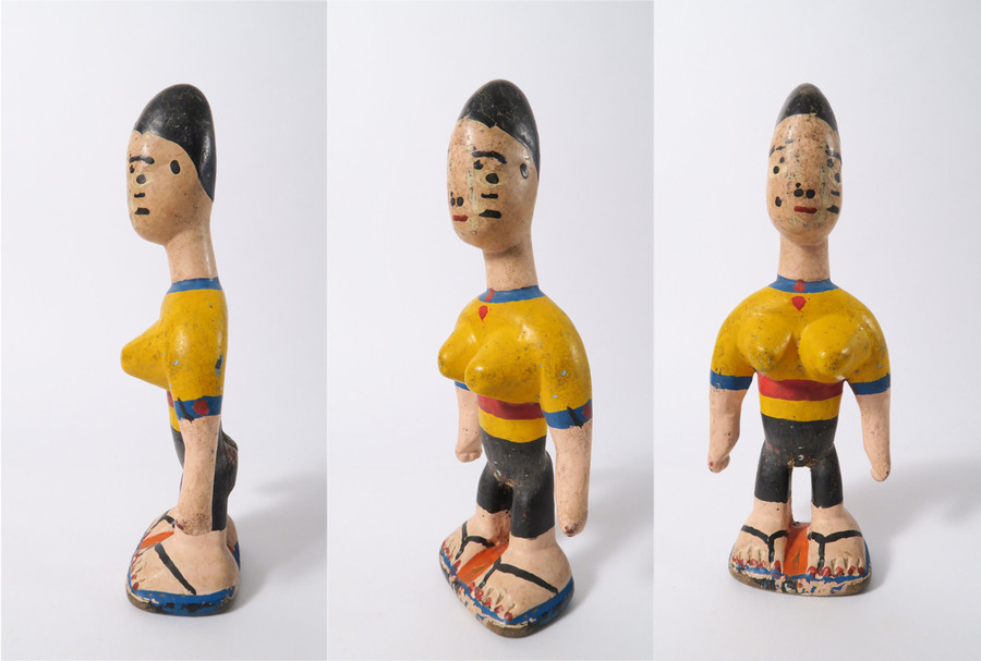 Zwillingsfiguren, Ewe, Ghana Holz, farbig gefasst