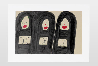 O.T (Drei Frauen) Bleistift und Marker auf Karton