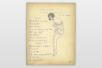  Bleistift und Tinte auf Papier