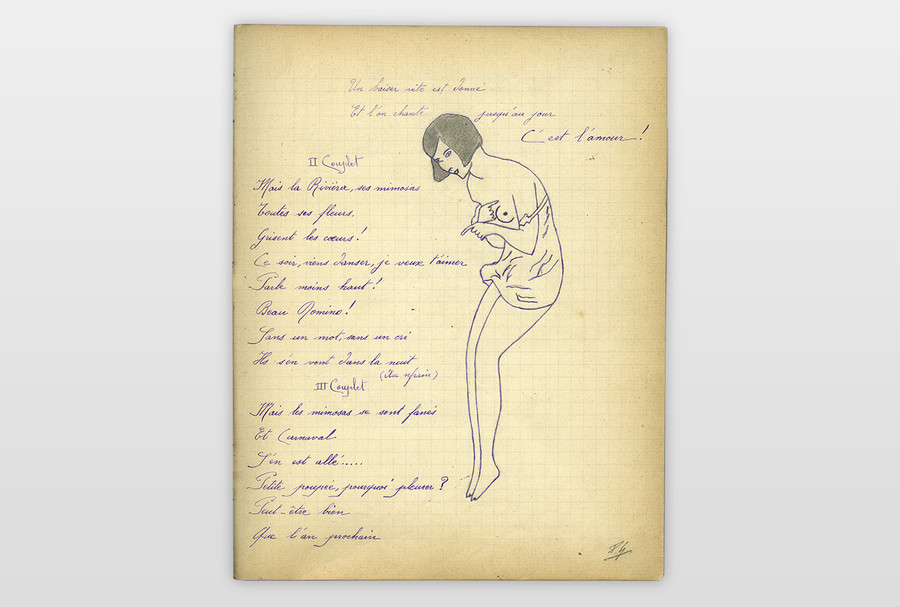  Bleistift und Tinte auf Papier