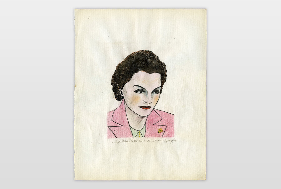 Magda Schneider Tusche und Buntstift auf Papier, Frankreich 40er Jahre