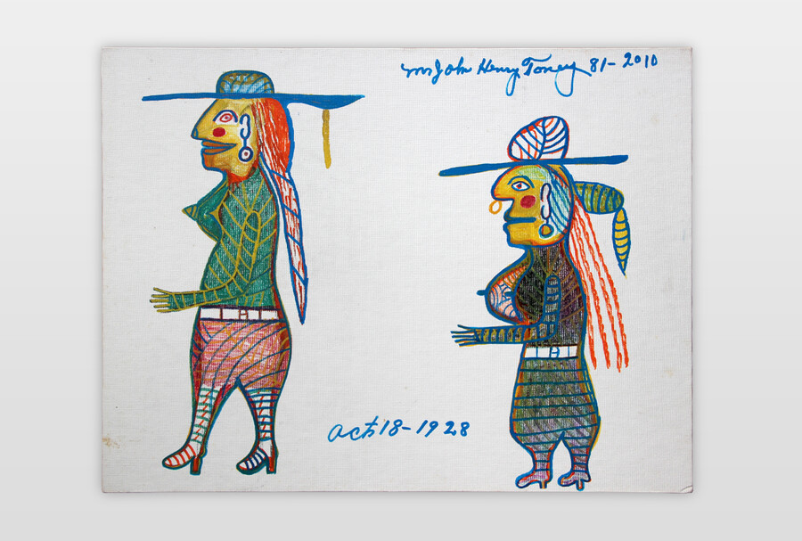 O.T (2 Frauen) Farbstift und Filzstift auf Malkarton, 2010