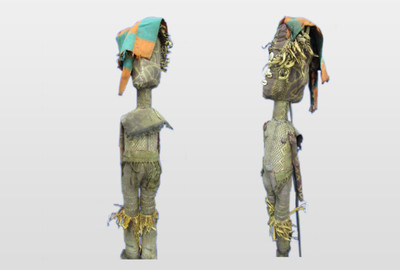 Bozo Marionette, Mali Holz, Stoff, Kaurischnecken