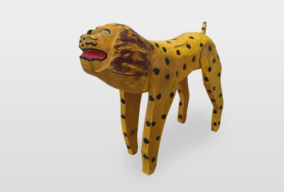 Löwe, Guatemala Holzplastik, farbig gefasst