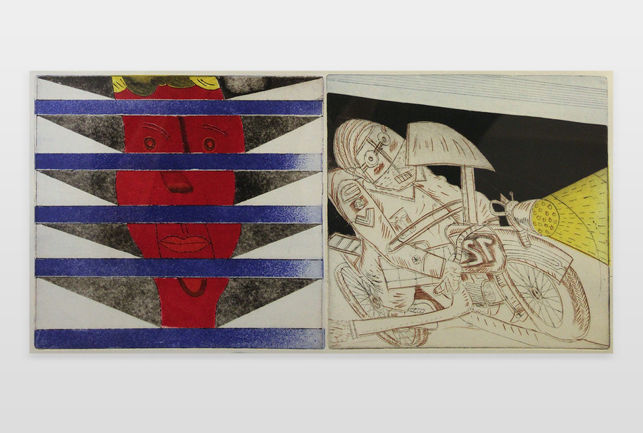 »Love Story«, Detail   Farbradierung (Detail)