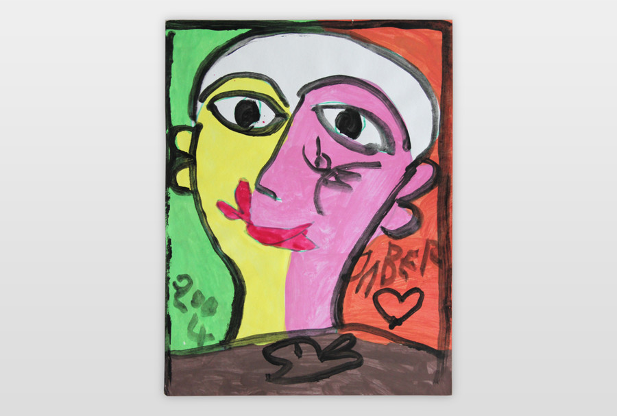 O.T (Kopf) Wasserfarbe auf Papier