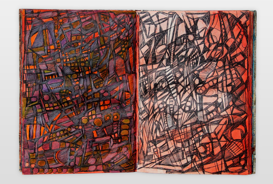 O.T. (Buch) Bleistift, Buntstift, Filzstift auf Papier 