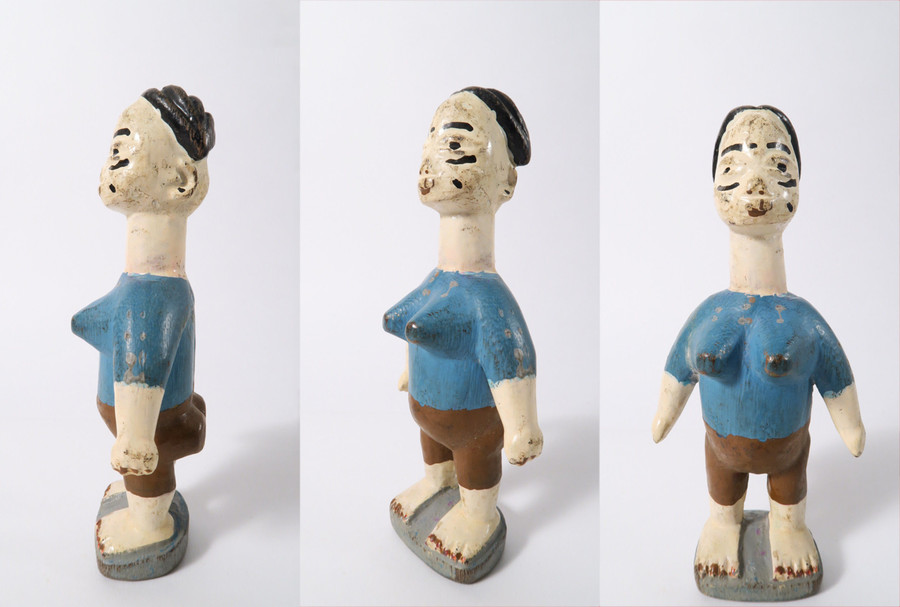 Zwillingsfiguren, Ewe, Ghana Holz, farbig gefasst