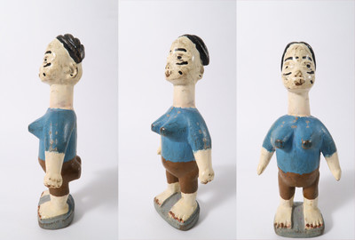 Zwillingsfiguren, Ewe, Ghana Holz, farbig gefasst