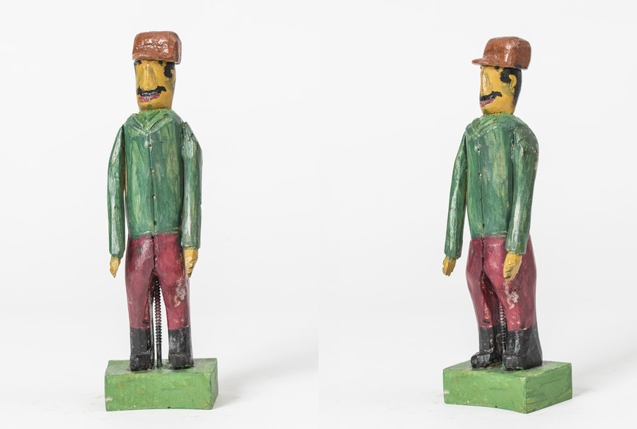 O.T. (Mann) Holzplastik, farbig gefasst