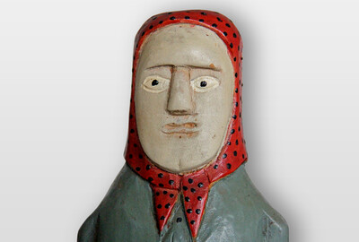 Stephan Denkiewicz, Do Miasta na Targ, 70er Jahre Holzplastik, farbig gefasst (Detail), Polen