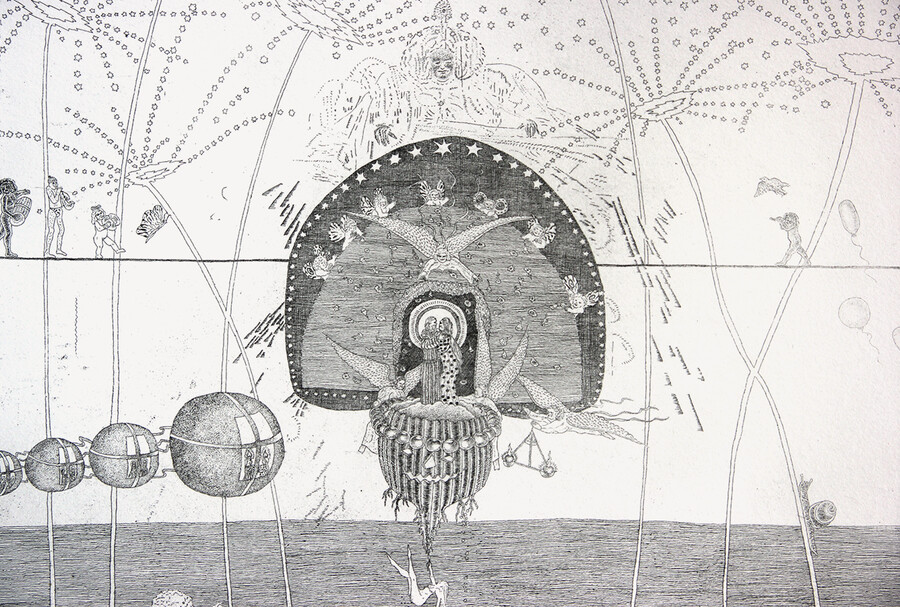 Hoch-Zeit und Feuerwerk (Detail) Radierung, 1986