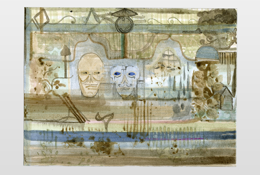 O.T. Tusche, Acryl auf Karton
