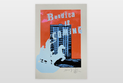 Boudica is coming Siebdruck auf Karton (Kooperation mit Jimmy Cauty)