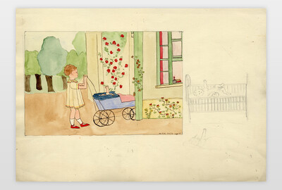 O.T. (M.D.T.M. 1933 age 10) Bleistift und Aquarell auf Papier